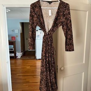Animal print wrap dress from banana republic